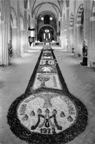 Cartolina - Alseno Chiaravalle della Colomba Interno Chiesa Infiorata Corpus …