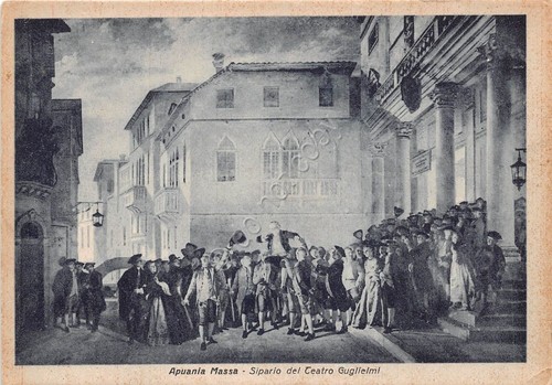 Cartolina - Apuania Massa - Sipario del Teatro Guglielmi - …