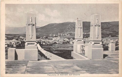 Cartolina - Asiago - Panorama dall'ossario - 1938