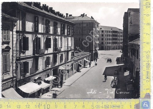 Cartolina - Asti - Via Cavour - VG - 1951