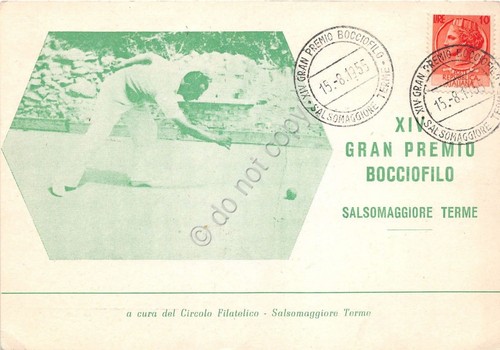 Cartolina - Bocce - XVI premio bocciofilo - Timbro filatelico …
