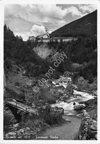 Cartolina - Bormio Torrente Viola 1957