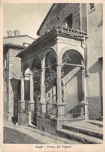 Cartolina - Cagli Portico del Vignola 1940