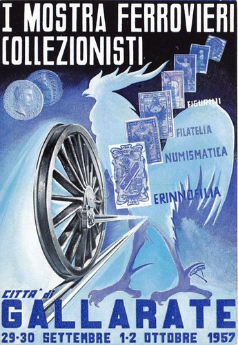Cartolina - Celebrativa - Gallarate - 1° Mostra ferrovieri collezionisti …