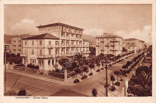Cartolina - Chiavari - Corso Italia - 1941 (Genova)