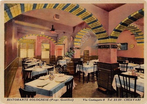 Cartolina - Chiavari - Ristorante Bolognese - 1955
