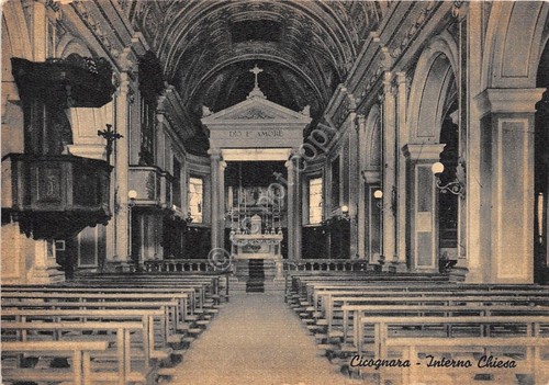 Cartolina - Cicognara - Interno chiesa - NVG