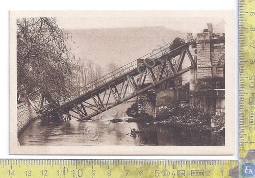 Cartolina - cinque giornate Fiume - Ponte della ferrovia sull'Eneo