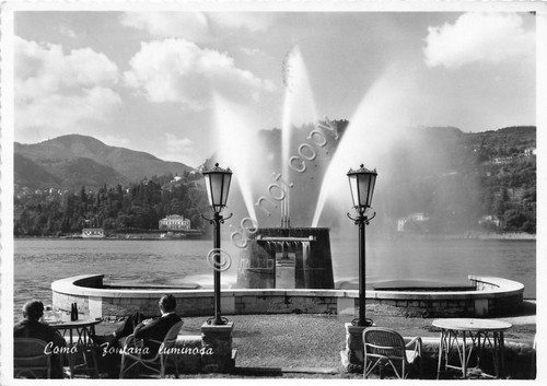 Cartolina - Como Fontana luminosa 1956
