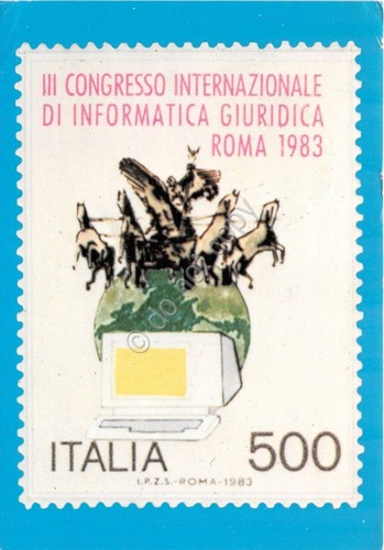 Cartolina - Congresso Informatica Giuridica - timbro filatelico - 1983