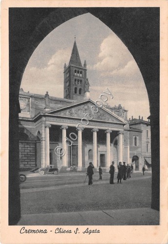 Cartolina - Cremona Chiesa S. Agata Animata auto d'epoca anni …