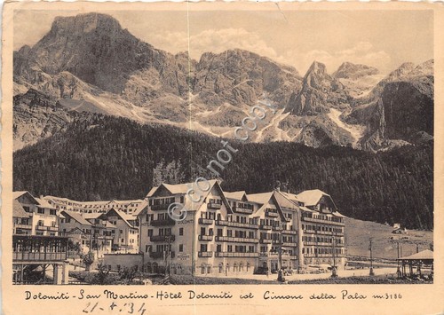 Cartolina - Dolomiti San Martino Hotel Dolomiti 1934