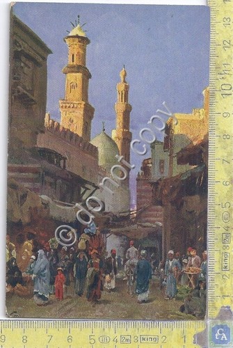 Cartolina - Egitto - Illustrata - Cairo - Strade