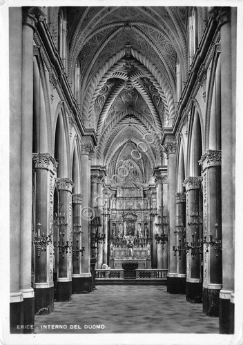 Cartolina - Erice Duomo Interno 1958