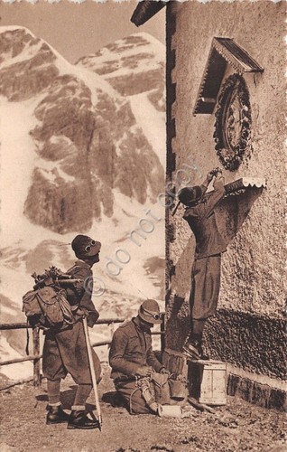 Cartolina - Finanzieri - divisa da montagna - rifugio alpino