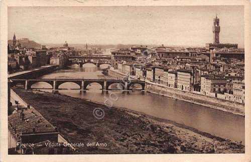 Cartolina - Firenze Veduta generale dell'Arno 1926 Timbro Hotel Majestic