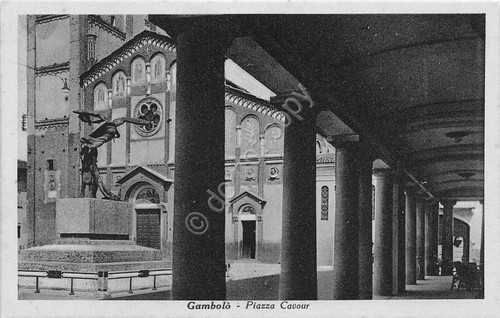 Cartolina - Gambolò - Piazza Cavour - NVG