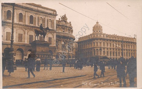 Cartolina - Genova - Piazza De Ferrari - animata - …