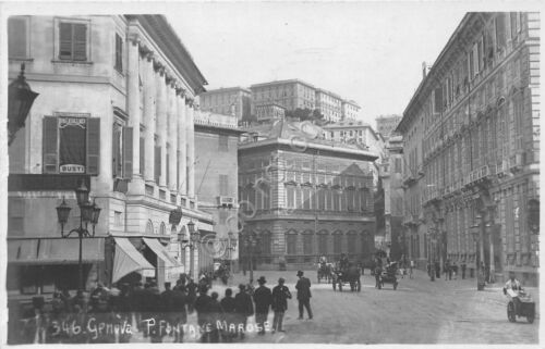 Cartolina - Genova - Piazza Fontane Marose - animata - …