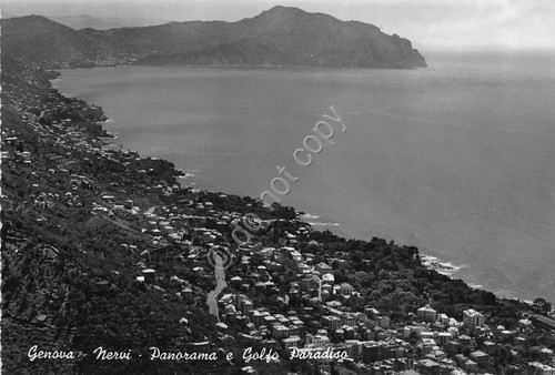 Cartolina - Genova Nervi - Panorama dall'alto - 1955