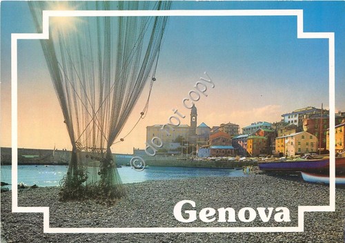 Cartolina - Genova Nervi Porticciolo reti da pesca