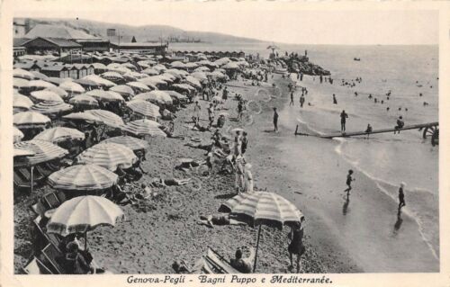 Cartolina - Genova Pegli - Bagni Puppo e Mediterranee - …