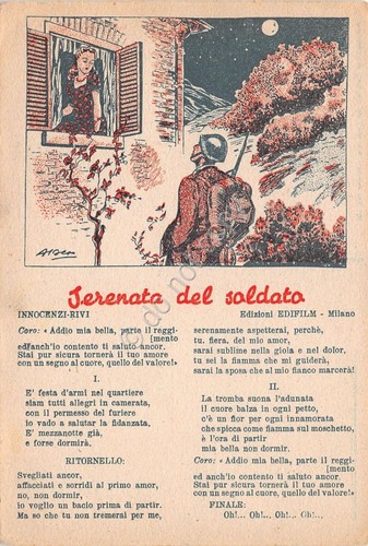Cartolina - Illustrata - A. Peroli - Serenata del Soldato …