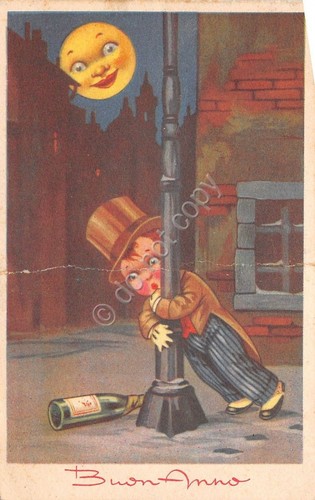 Cartolina - Illustrata - Augurale - Buon Anno - bambino …