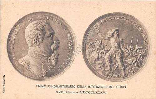 Cartolina - Illustrata - Bersaglieri - Primo 50° della istituzione …