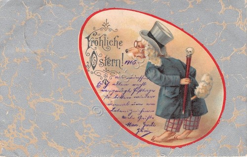 Cartolina - Illustrata - Buona Pasqua - Cane - Cilindro …