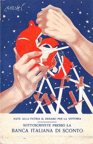 Cartolina - Illustrata - Crespi - Date alla Patria il …