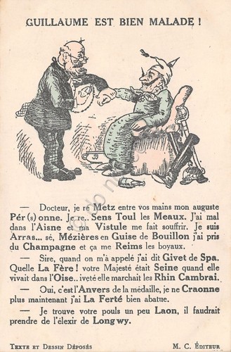 Cartolina - Illustrata - Guillaume est bien malade - WW1 …