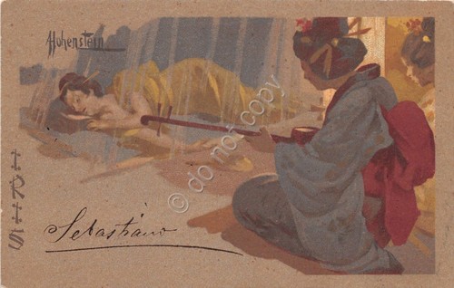 Cartolina - Illustrata - Hohenstein - donnina - giapponese - …