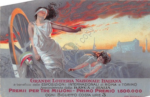 Cartolina - Illustrata - M.Borgoni - Grande Lotteria Nazionale Italiana …