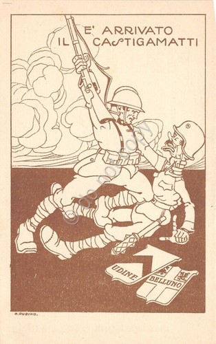 Cartolina - Illustrata A. Rubino E' arrivato Castigamatti - Franchigia …