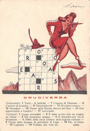 Cartolina - Illustrata Fierofante - Enigmistica - Cruciverba - 1945