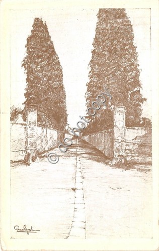 Cartolina - Illustrata Inverigo Salita al Castello Crivelli