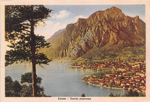 Cartolina - Illustrata Lecco panorama anni '30