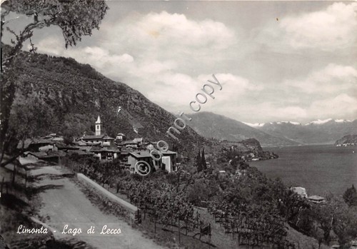 Cartolina - Limonta lago di Lecco panorama 1954