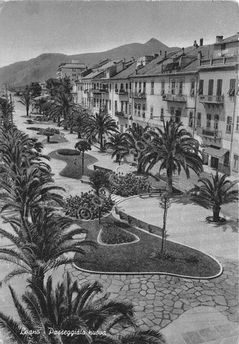 Cartolina - Loano - Passeggiata nuova - 1956