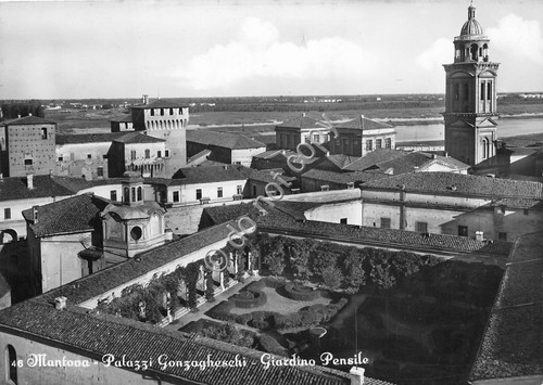 Cartolina - Mantova Palazzi Gonzagheschi Giardino Pensile 1955