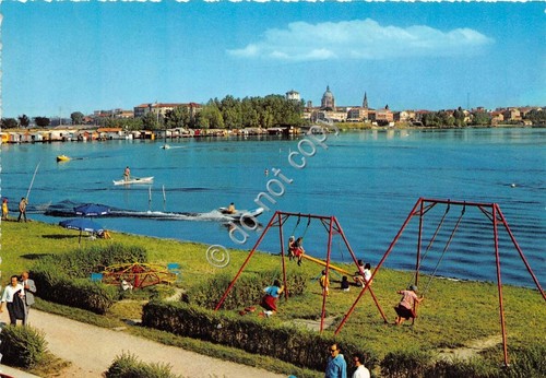 Cartolina - Mantova Panorama dalla Canottieri Mincio parco giochi