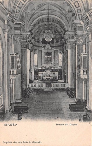 Cartolina - Massa - Interno del Duomo - anni '20