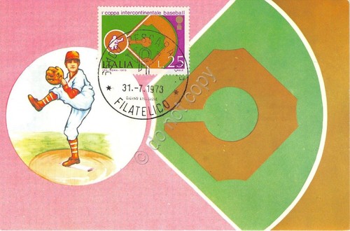 Cartolina - Maximum - Baseball - Campo e giocatore - …