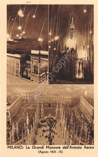 Cartolina - Milano - Decennale Aeronautica - Grandi Manovre Armata …