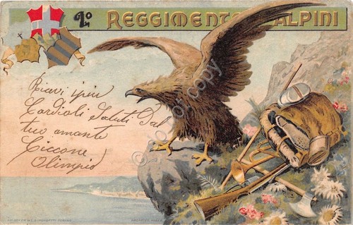 Cartolina - Militaria - 4° Reggimento Alpini - 1907