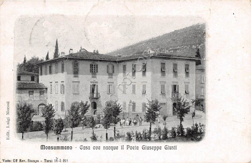 Cartolina - Monsumanno - Casa del Poeta Giusti - 1920