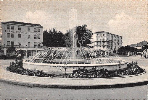 Cartolina - Montegrotto Terme Piazzale Stazione 1960