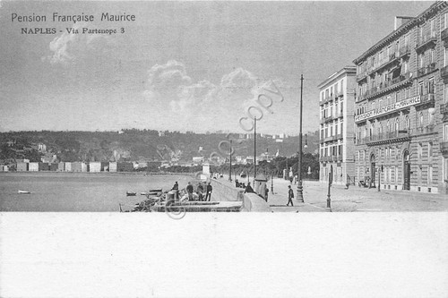 Cartolina - Napoli - Pensione Francese Maurice - animata - …