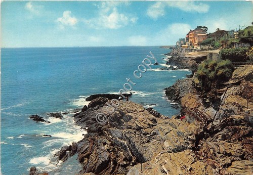 Cartolina - Nervi Scogliera e passeggiata a mare